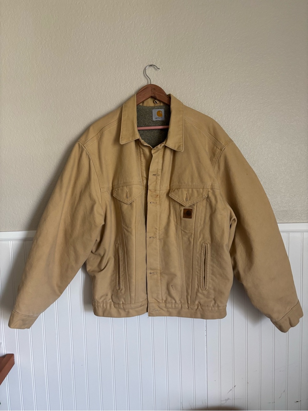 Vintage 1980s Carhartt Men's Blanket Lined Duck Canvas Field Jacket